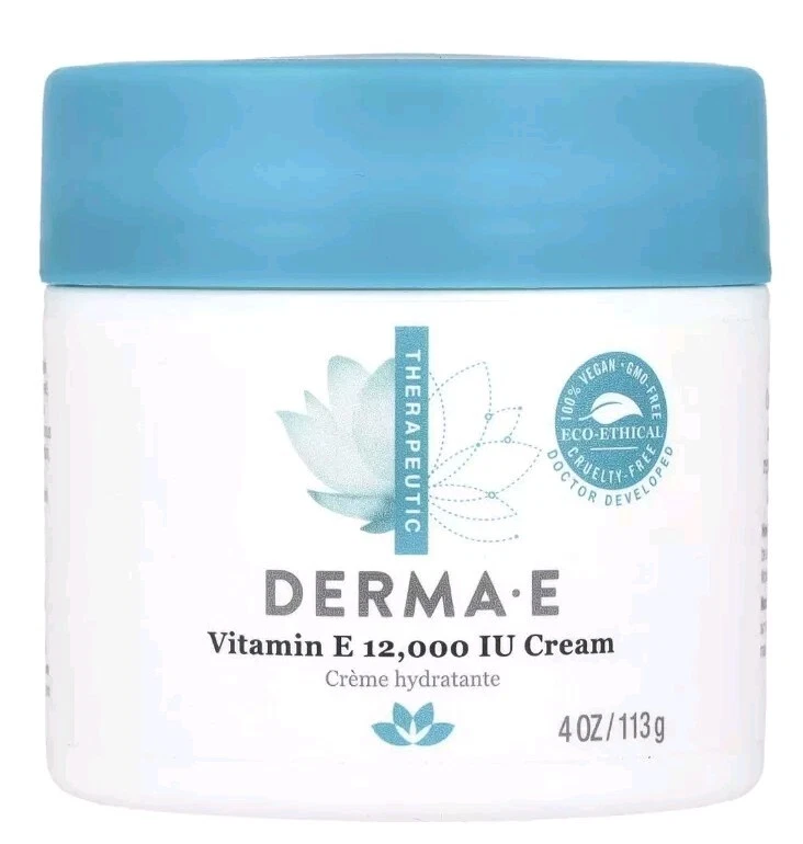 Crema calmante para aliviar la piel DERMA E vitamina E 12.000 UI, 4 OZ suave terapéutico Foto 1 de 1