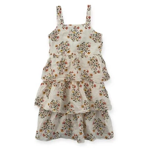 Old Navy Dress Youth Girls Size 14 XL Floral Tank Pleated Tiered Ruffle Midi NWT - Picture 1 of 7
