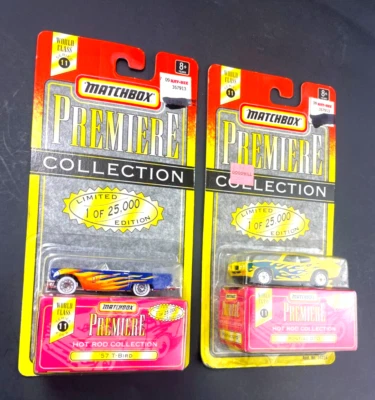 Premiere `57 T-Bird and Pontiac GTO Vintage Matchbox Collection Lot of two   jq - Image 1 of 3