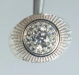 1.36 Ct Certified Round White Diamond Solitaire Men's Ring Good Luck Gift - Picture 1 of 8