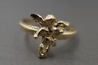 10K Solid Yellow Gold Diamond Cut Cute Angel Band Ring. Size 6.5 