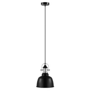 Eglo Gilwell 1-Light Matte Black and Chrome Pendant Light w/ Metal Shade - Picture 1 of 3