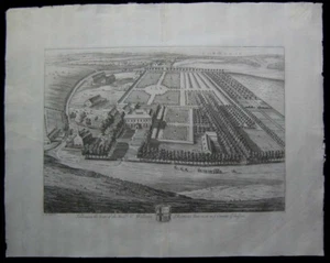 1707 Original Knuff Kip View of Folkington Manor William Thomas Sussex England - Picture 1 of 1