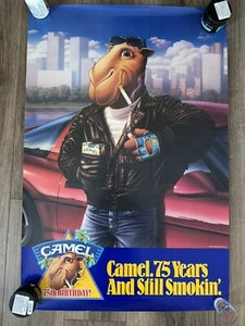 Vintage 1988 Joe Camel 75th Anniversary Leather Corvette Poster Aprx 24x36 - Picture 1 of 6