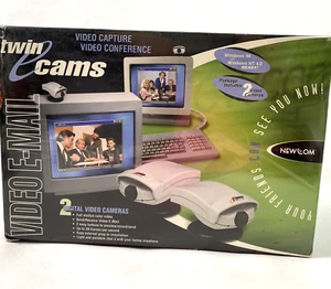 Rare Vintage 1990s NewCom Twin Cams Video Email Windows 98 & Windows NT Ready - Picture 1 of 10