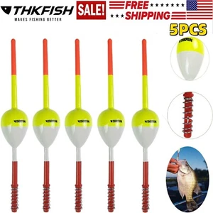 THKFISH 5 PIEZAS Flotadores de Pesca Bobbers Balsa Madera Flotadores Bobbers de Primavera con Ovalado - Imagen 1 de 12