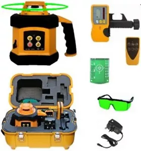 Green Rotary Laser Level Set Self-Levelling Dual-Grade Receiver & Remote Control - Picture 1 of 12