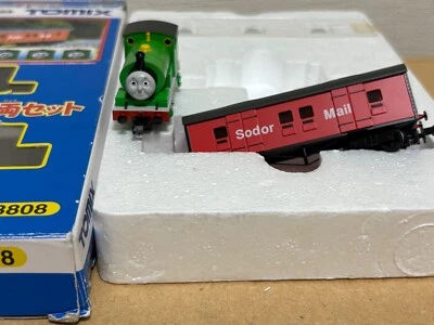 TOMIX 93808 Percy Green Engine Sodor Mail Coach N Scale Thomas Friends Set boxed - Image 1 of 4