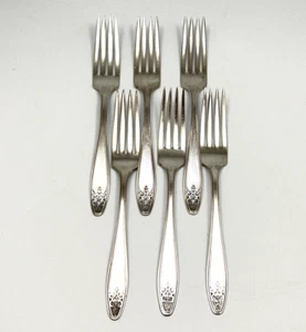 International Silver Plate Lady Doris Dinner Fork 7in 6Pc Set - Picture 1 of 10
