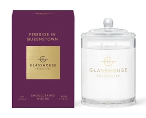 Fireside in Queenstown Smouldering Woods 380g Triple Scented Candle Glasshouse - Picture 1 of 3