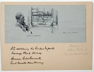 Victor MacClure (1887-1963) Skizze von Bob, Savage Club 29.03.46 - Bild 1 von 2