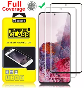 For Samsung Galaxy S20 Ultra S20+ 5G Full Cover Tempered Glass Screen Protector - Picture 1 of 27