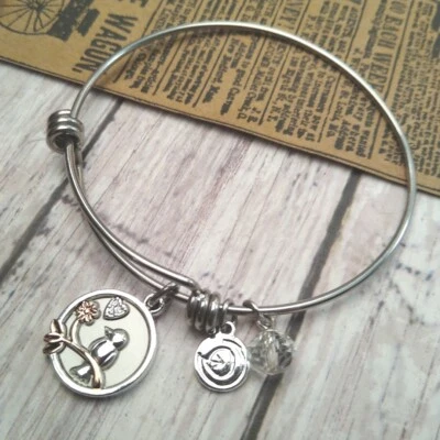 Pulsera LOVE this LIFE LA HIJA Rama Pájaro, Cristal, Tono Plata, Usada Foto 1 de 4