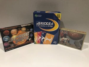 3 Travel Card Games Goal! Space Shuffle aBridged Boxed 12yrs plus LN - Picture 1 of 4