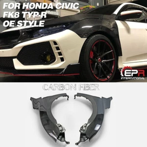 For HONDA Civic FK8 Typ R Carbon Fiber OEM Front Fender Mudguard Kits - Picture 1 of 12