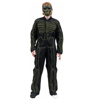Adult Unisex LED Light Up Halloween Comic Con Cosplay Costume Skelton Suit - Image 1 of 4