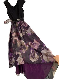 New Ignite Evenings Floral High-Low Organza Dress Cap Sleeve Size 14 8714 - Picture 1 of 8
