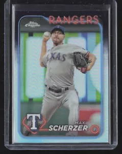 Max Scherzer Rangers 2024 Topps Chrome Refractor Pack Fresh #37 - Picture 1 of 2