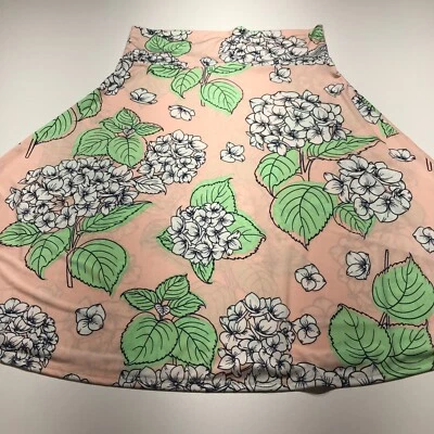 LulaRoe 裙子女式 XL 码半透明桃花波西米亚夏季印花喇叭秋千 — 第 1/4 张图片