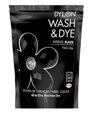 Dylon Intens Black Dye Machine Wash Colour Fabric Clothes T-Shirt Jeans Dye 350g - Image 1 of 4