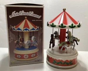 Vintage Musical Carousel 1993 YAPS China Plays “Santa Claus Is Coming To Town” - Picture 1 of 7