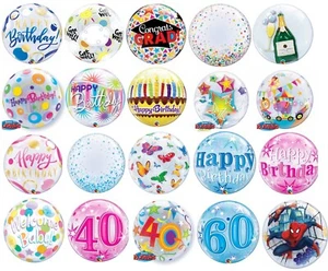 Qualatex BUBBLE Balloons Deco Balloons Birthday Party Wedding Baby Shower - Picture 1 of 47