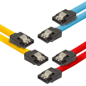 Poppstar 3x 50 cm S-ATA 3 Kabel bis 6Gbit/s HDD / SSD (blau, rot, gelb) - Afbeelding 1 van 5