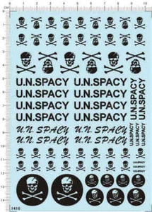 Universal Scales VF-1 Macross U.N.SPACY Skulls Model Kit Water Decal Black 1410 - Picture 1 of 1