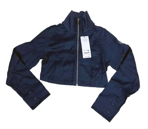 Giacca da fuga cropped lino ALO Yoga nuova con etichetta colore navy taglia small - Foto 1 di 17