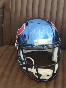 J.J.Watt Signed Autographed Houston Texans Full Size Chrome Speed Helmet JSA - Picture 1 of 3