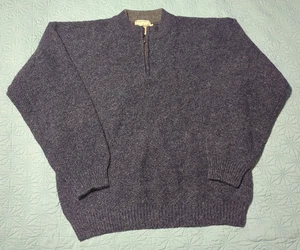 Suéter Woolrich Vintage Para Hombre Grande Azul Marino/Gris 1/4 Cremallera 85% Lana 15% Nylon - Imagen 1 de 6
