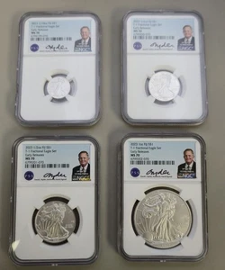 2023 Fiji Proof 4 Coin Type 1 Fractional Set NGC MS 70 10th 4th Half & 1oz - Picture 1 of 18