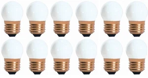 25 Pack 7.5 Watt S11 Medium Base 130 Volt 2500 Hour Ceramic White Sign or Ind... - Picture 1 of 1