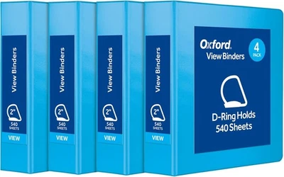 3 Ring Binders, Binders for School and Office, Durable 2 inch D Rings, Holds ... - Image 1 of 4