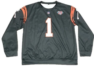 Maglia maglia manica lunga uomo NFL Cincinnati Bengals Ja'marr Chase #1 XL nera - Foto 1 di 8