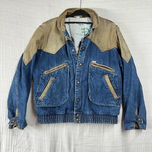Vintage Georges Marciano Guess Jeans Jacket Mens Medium Denim McFly Western 80s - Picture 1 of 18