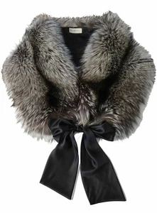 POLOGEORGIS Silver Fox Ribbon Tie Wrap One Size - Picture 1 of 5