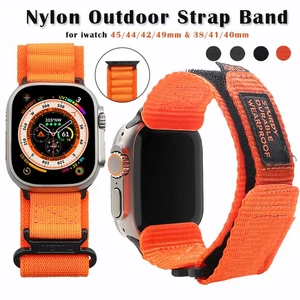 Correa de lona de nailon para Apple Watch 49 mm Ultra 8 7 6 pulsera deportiva lazo - Imagen 1 de 20