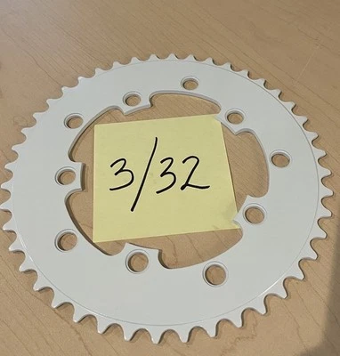 OLD SCHOOL BMX NUEVO BLANCO 3/32" 44T PLATO ALUMINIO 110/130 GT HUTCH Foto 1 de 3