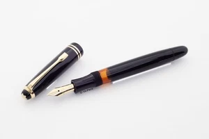 Montblanc 244.G Zelluloid Kolbenfüllhalter 14C F Goldfeder Vintage - Picture 1 of 5