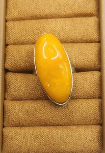 Vintage Baltic Amber Ring Set In Sterling Sz 5.5 To 6 - Picture 1 of 6