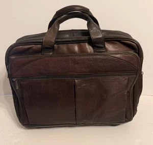 Solo New York Leder Aktentasche Computer Rollentasche Style D529-3 braun mit Gurt - Bild 1 von 23