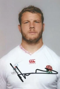 ENGLAND & HARLEQUINS RUGBY UNION: JOE LAUNCHBURY SIGNED 6x4 WORLD CUP PHOTO+COA - Picture 1 of 1