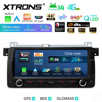 XTRONS 8,8" QLED Android 14 Autoradio 8Core 8G+256GB GPS Navi 4K DTS für BMW E46 - Bild 1 von 4