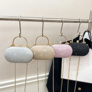 Rhinestone Banquet Bag Polyester Fiber Shoulder Bag Fashion Evening Bags Women - Picture 1 of 16