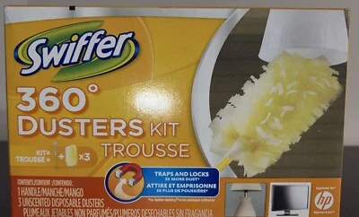 Kit de plumeros Swiffer 360 mango de plástico 1 mango y 3 plumeros/kit sin perfume 1 caja Foto 1 de 4