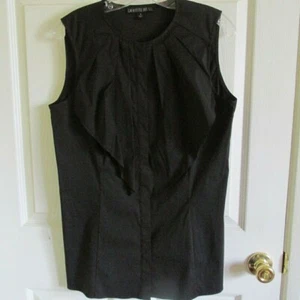 GR. 8 LAFAYETTE 148 NEW YORK SCHWARZE BLUSE MIT KNÖPFEN TOP  - Bild 1 von 3
