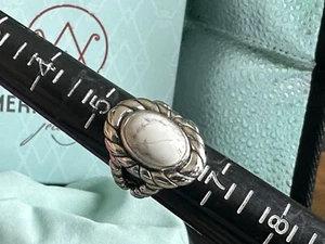 Nuovo anello cabochon Carolyn Pollack American West Relios bianco Howlite taglia 6 - Foto 1 di 8