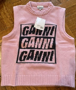 ganni sweater vest pink Size Large - Picture 1 of 4