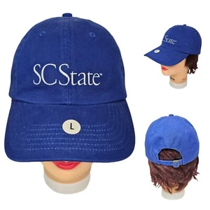 South Carolina State University SC State Hook & Loop Hat Adult Size L Cap Blue - Picture 1 of 9